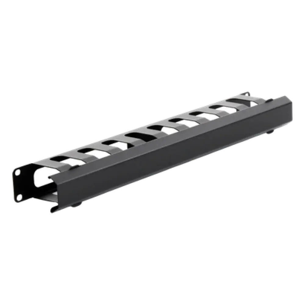 Organizador de Cables Horizontal / 1U para Rack 19" / Capacidad 60 Cables Cat5 o 50 Cat6 / Cubierta Metálica / Ventilación 50%