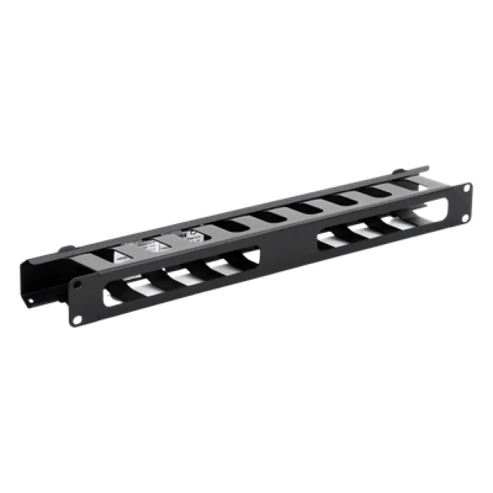 Organizador de Cables Horizontal / 1U para Rack 19" / Capacidad 60 Cables Cat5 o 50 Cat6 / Cubierta Metálica / Ventilación 50%