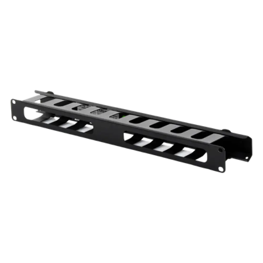 Organizador de Cables Horizontal / 1U para Rack 19" / Capacidad 60 Cables Cat5 o 50 Cat6 / Cubierta Metálica / Ventilación 50%