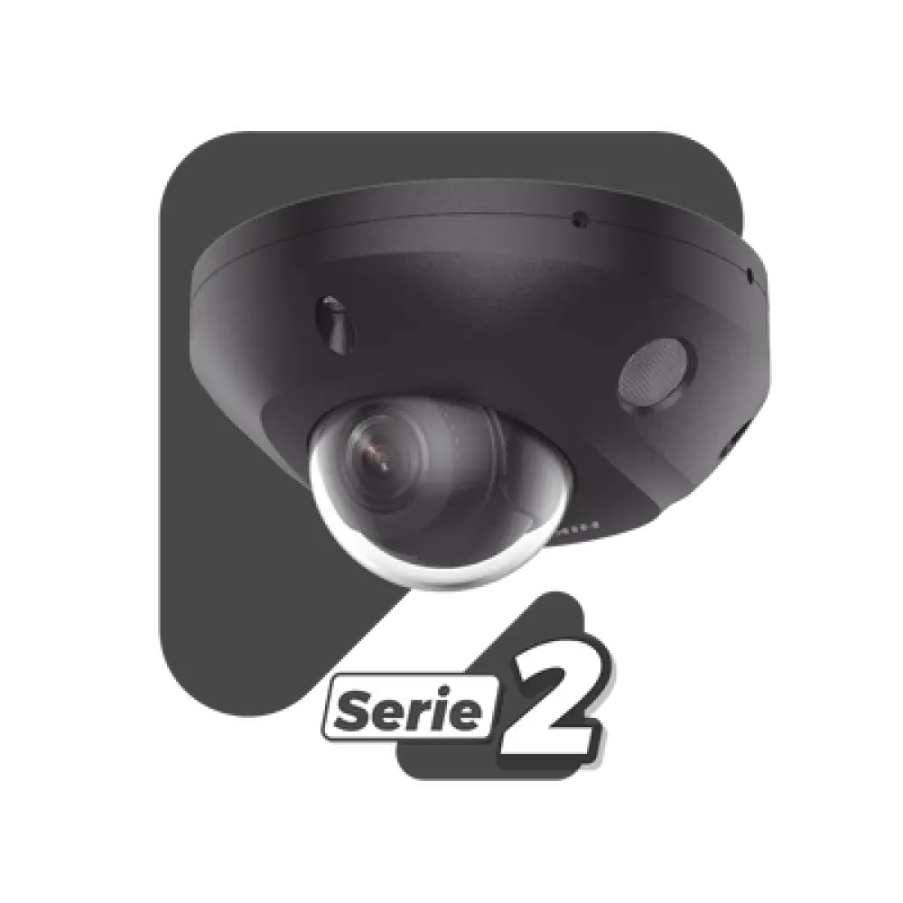Mini Domo IP / 4 Megapixel / Dual Light 30 m (98.4 ft) / WDR 120 dB / IP67 / IK08 / PoE / AcuSense / Audio Bidireccional
