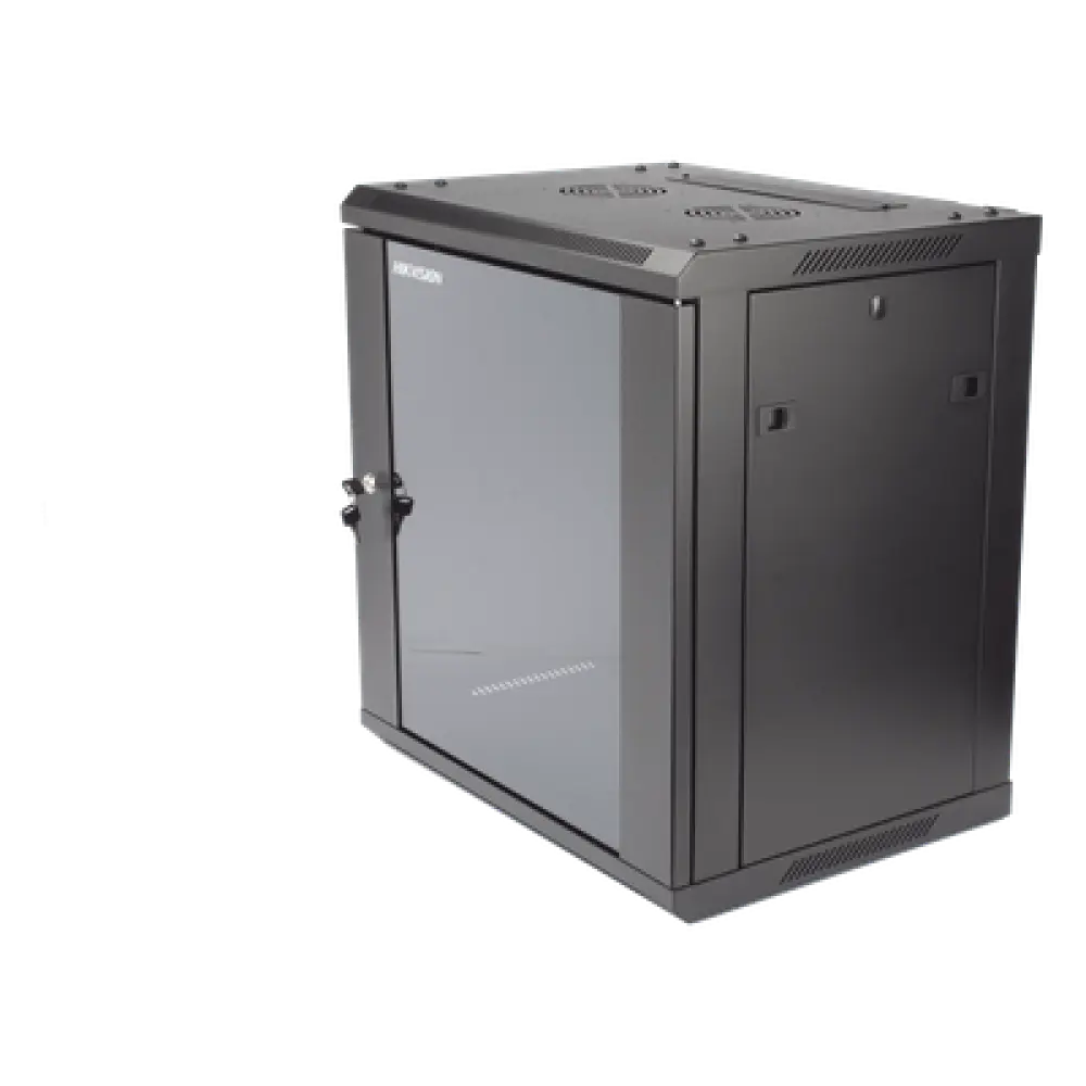Gabinete de Pared y Piso / 12U Rack 19" / Cristal Templado / Carga 40 kg / Laterales Desmontables / 600 x 635 x 450 mm (23.6 x 25 x 17.7 in)