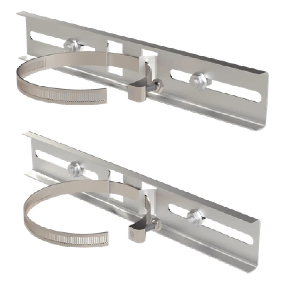 Montaje de Poste / Metal Galvanizado / Gabinetes hasta 30 cm / Diámetro 4' a 5' / 300x44 mm / 2 Rieles
