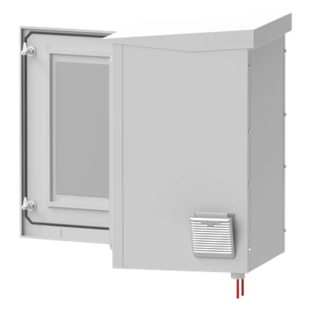 Gabinete Exterior IP / Rack 19" 16U / Acero Galvanizado / Ventilador con Termostato / Filtros Antipolvo / Aislante Térmico / Cerradura con Llave