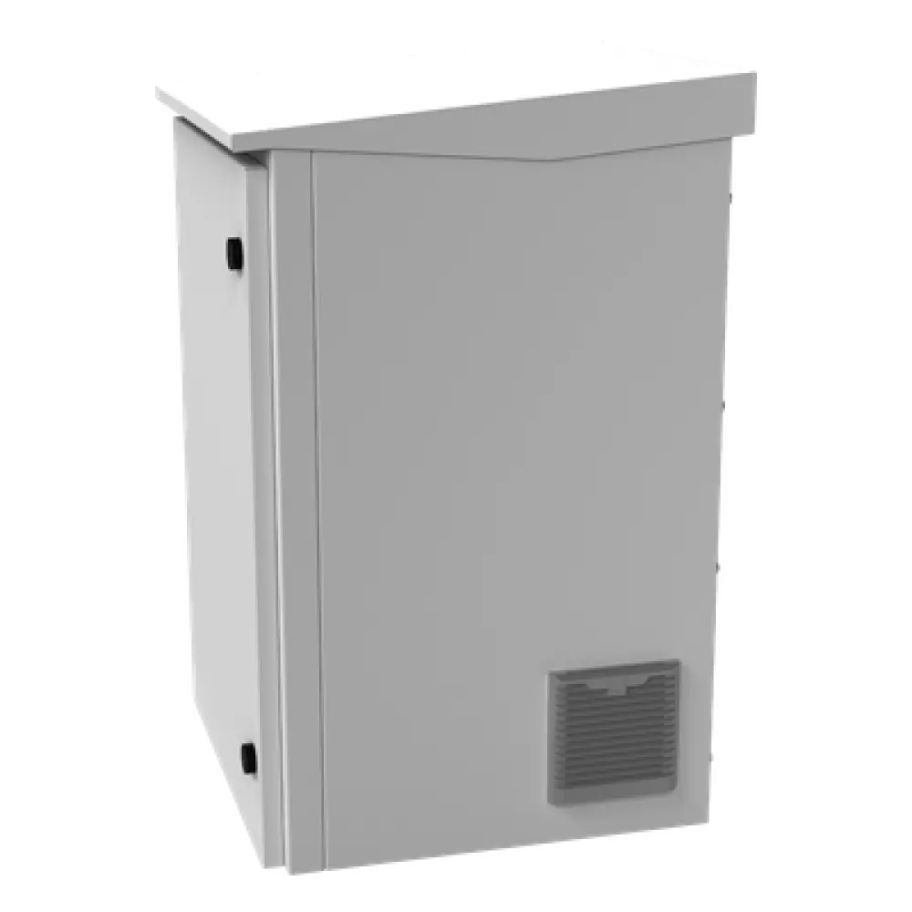 Gabinete Exterior IP / Rack 19" 16U / Acero Galvanizado / Ventilador con Termostato / Filtros Antipolvo / Aislante Térmico / Cerradura con Llave