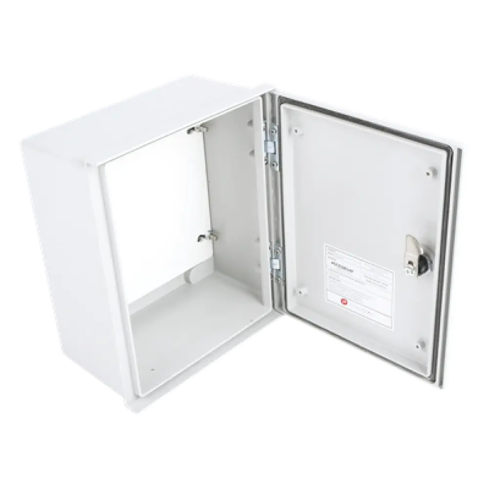 Gabinete de Poliéster / IP65 / 250 x 300 x 140 mm / Carga 30 kg / Placa Trasera Incluida / Cerradura con Llave