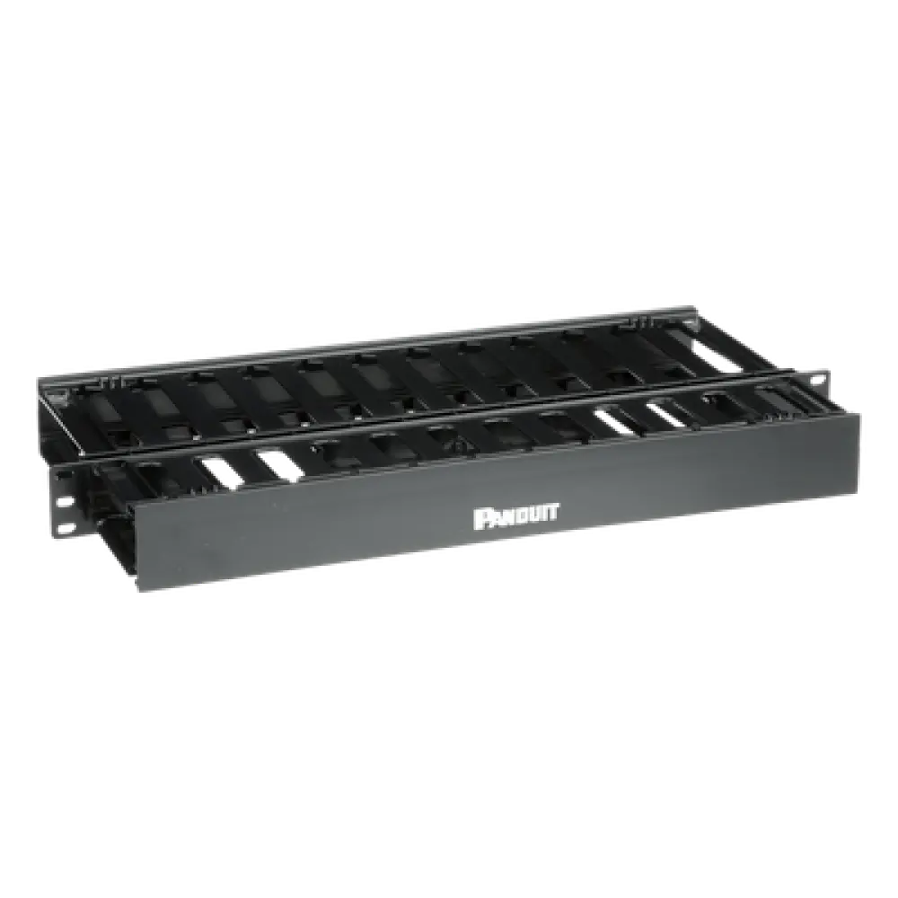Organizador de Cables Horizontal / Doble Frontal y Posterior / Rack 19in / 1UR / ABS Monolítico / Categoría 5e/6