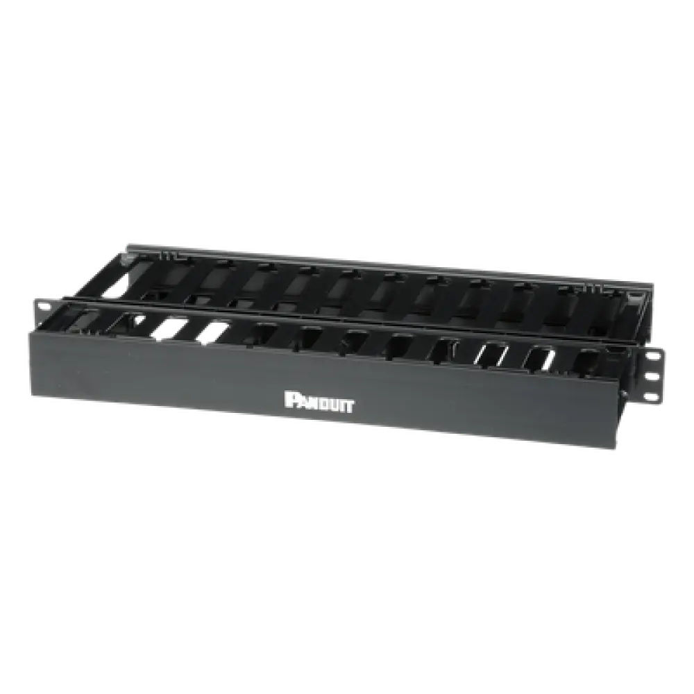 Organizador de Cables Horizontal / Doble Frontal y Posterior / Rack 19in / 1UR / ABS Monolítico / Categoría 5e/6