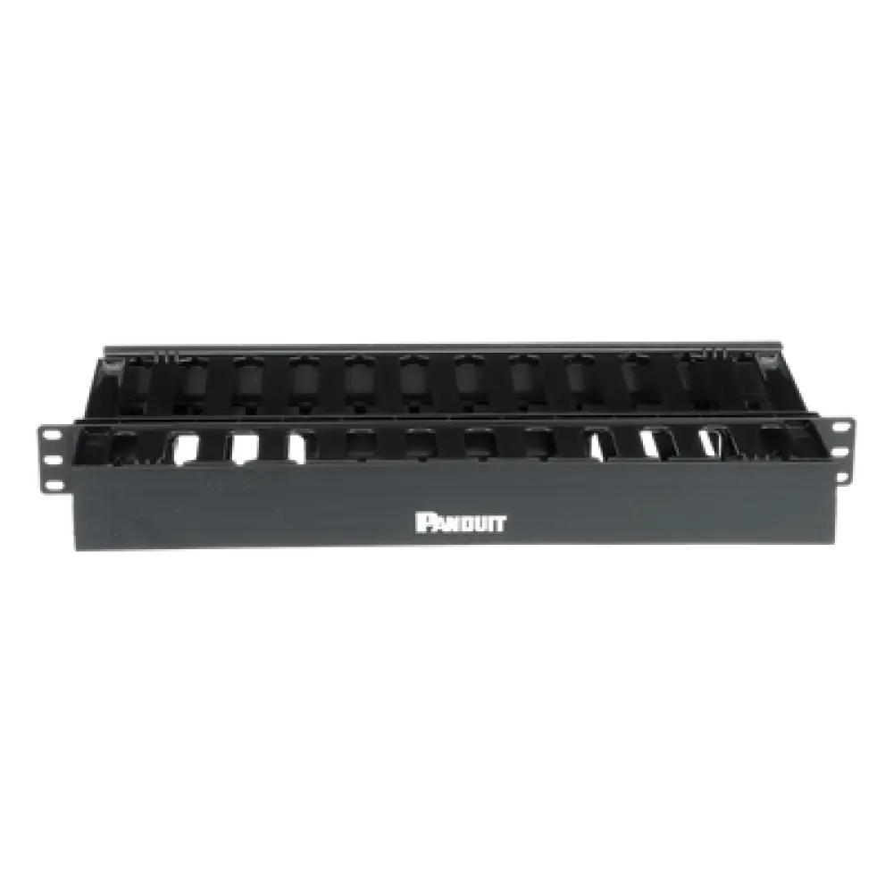 Organizador de Cables Horizontal / Doble Frontal y Posterior / Rack 19in / 1UR / ABS Monolítico / Categoría 5e/6