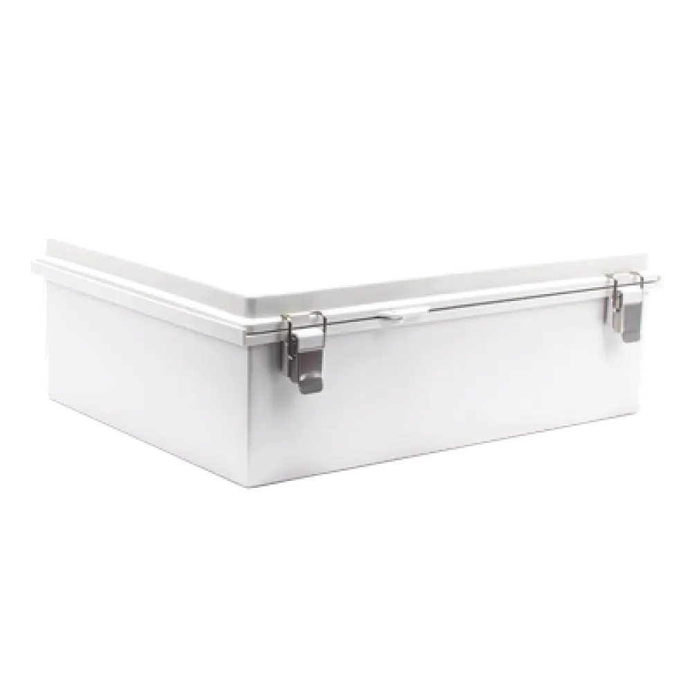 Gabinete de Protección IP66 / ABS 350 x 465 x 160 mm / Cierre con Broche Inoxidable / Opción Candado / Compatible Ventilación 60x60 mm