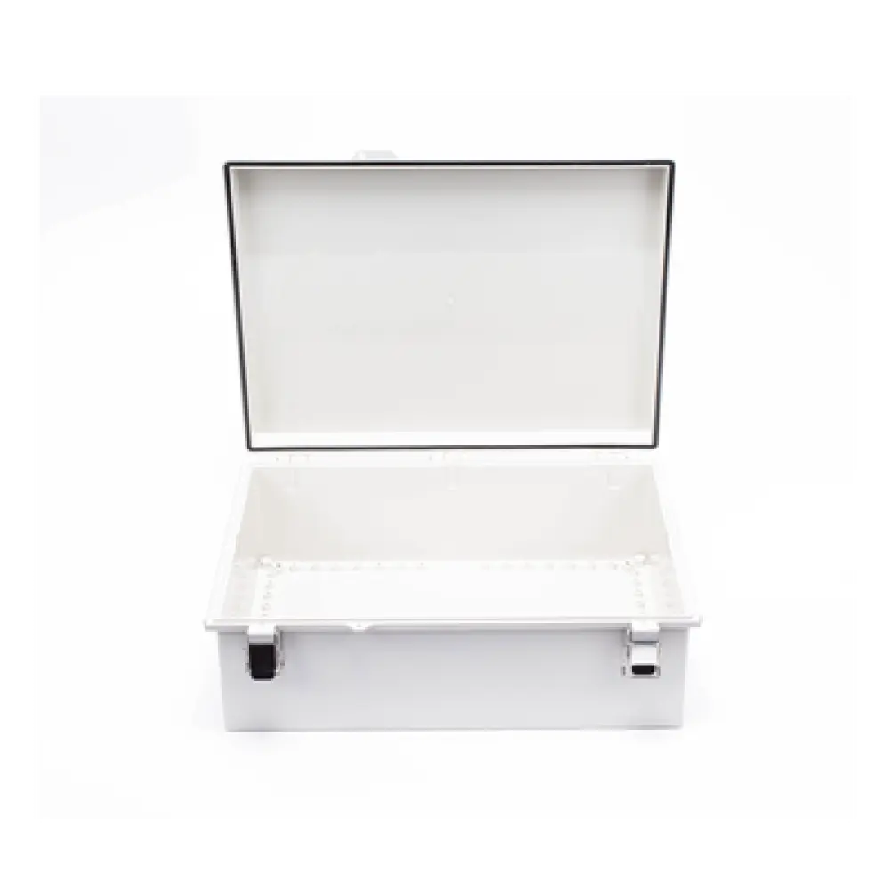 Gabinete de Protección IP66 / ABS 350 x 465 x 160 mm / Cierre con Broche Inoxidable / Opción Candado / Compatible Ventilación 60x60 mm