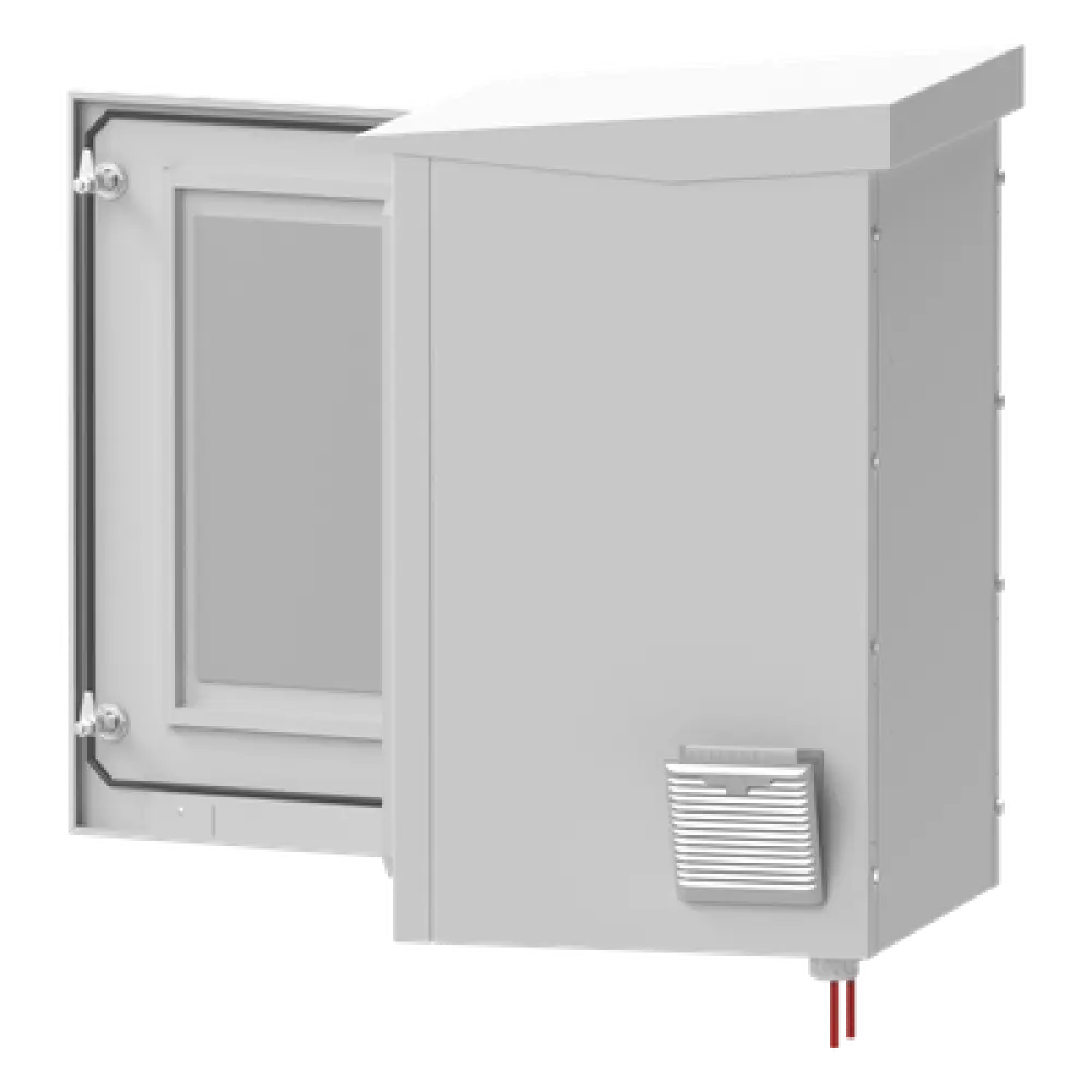 Gabinete Exterior IP / Rack 19" 24U / Ventiladores con Termostato / Acero Galvanizado / Filtro Antipartículas / Cerradura Doble