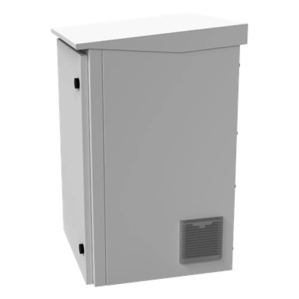 Gabinete Exterior IP / Rack 19" 24U / Ventiladores con Termostato / Acero Galvanizado / Filtro Antipartículas / Cerradura Doble