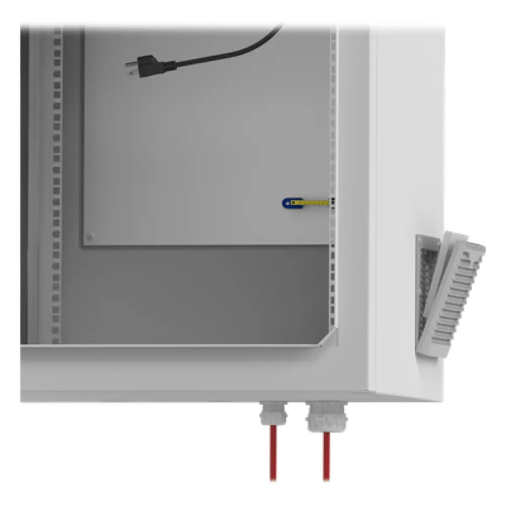 Gabinete Exterior IP / Rack 19" 24U / Ventiladores con Termostato / Acero Galvanizado / Filtro Antipartículas / Cerradura Doble