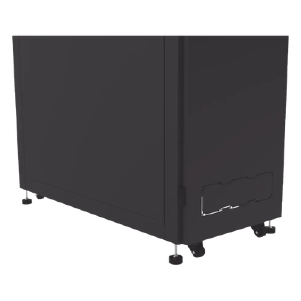 Gabinete de Piso para Telecomunicaciones / 45 UR / 1200 mm (3.94 ft) Profundidad / Carga 1300 kg / Puerta con Cristal Templado / 4 Postes Ajustables