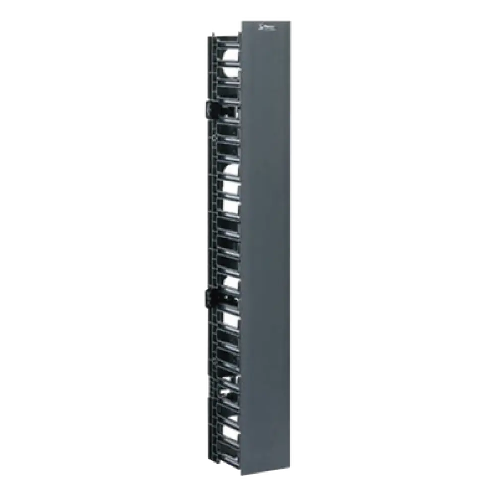Organizador de Cable Vertical / 45 Espacios de Rack / 6.9 pies de Alto / 131 Cables CAT6 / Frontal Sencillo / ABS Negro