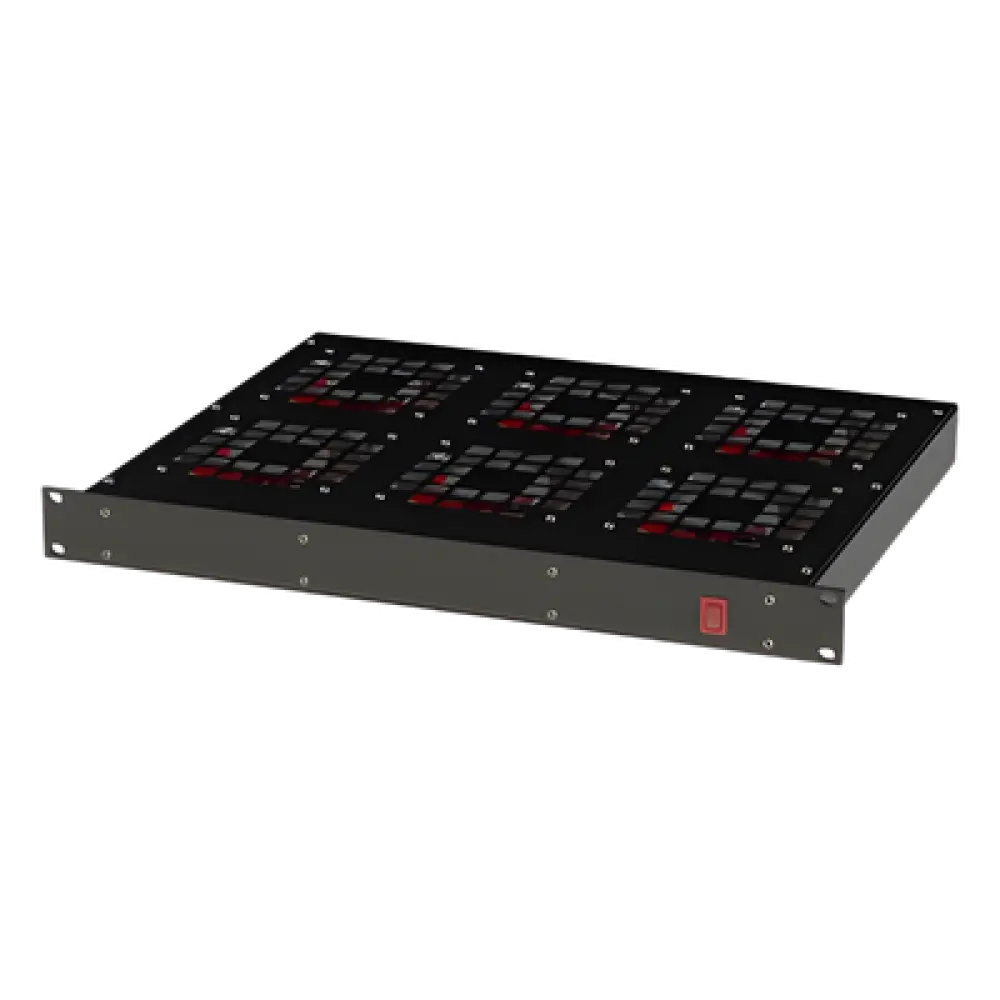 Ventilador para Rack 19" / 6 Abanicos / 1 Unidad de Rack / 110 Vca / 2.1 A / Carcasa de Acero Laminado