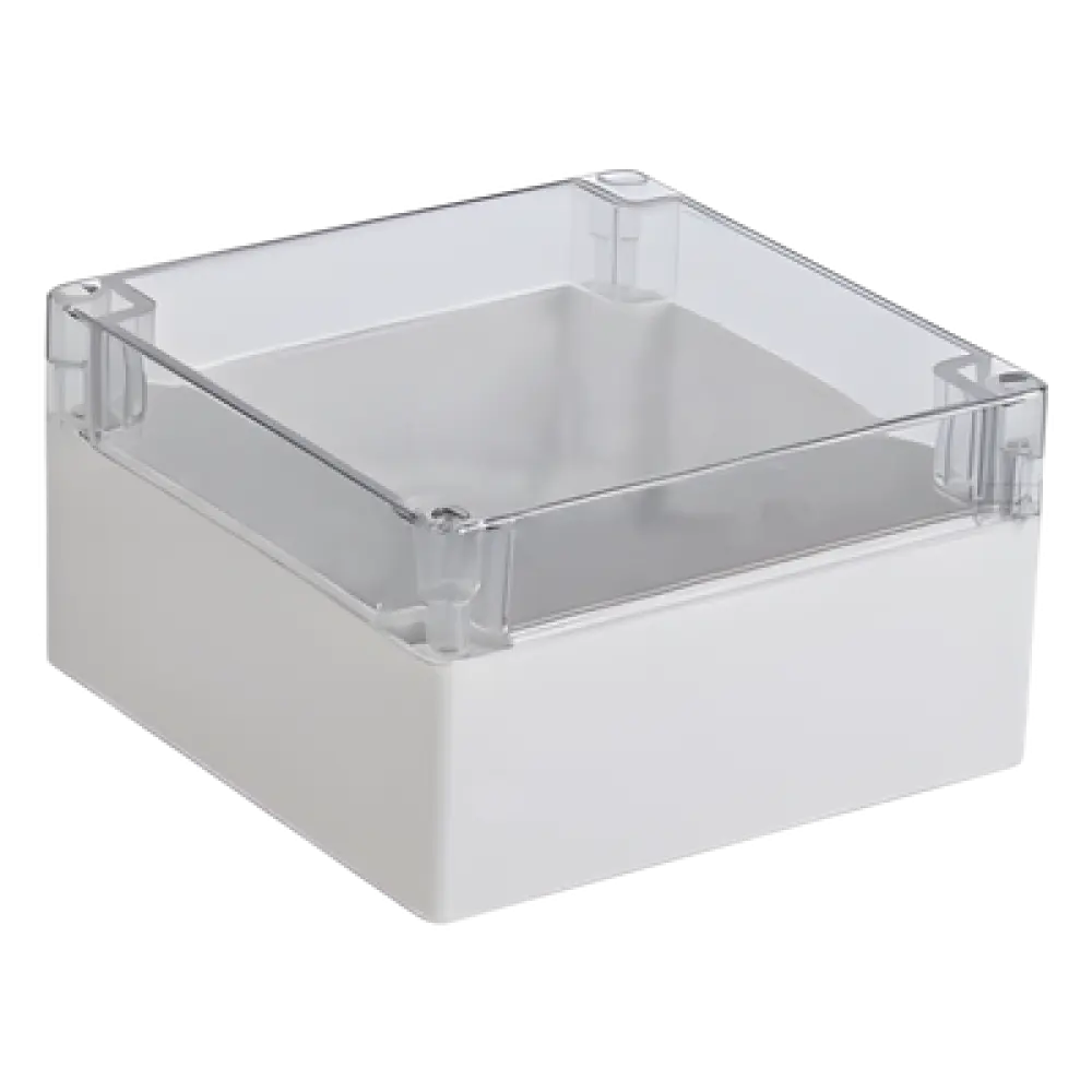Gabinete Plástico para Exterior / IP65 / IK07 / 160 x 160 x 90 mm / Tapa Transparente / ABS 3 mm / -20 a 60 °C