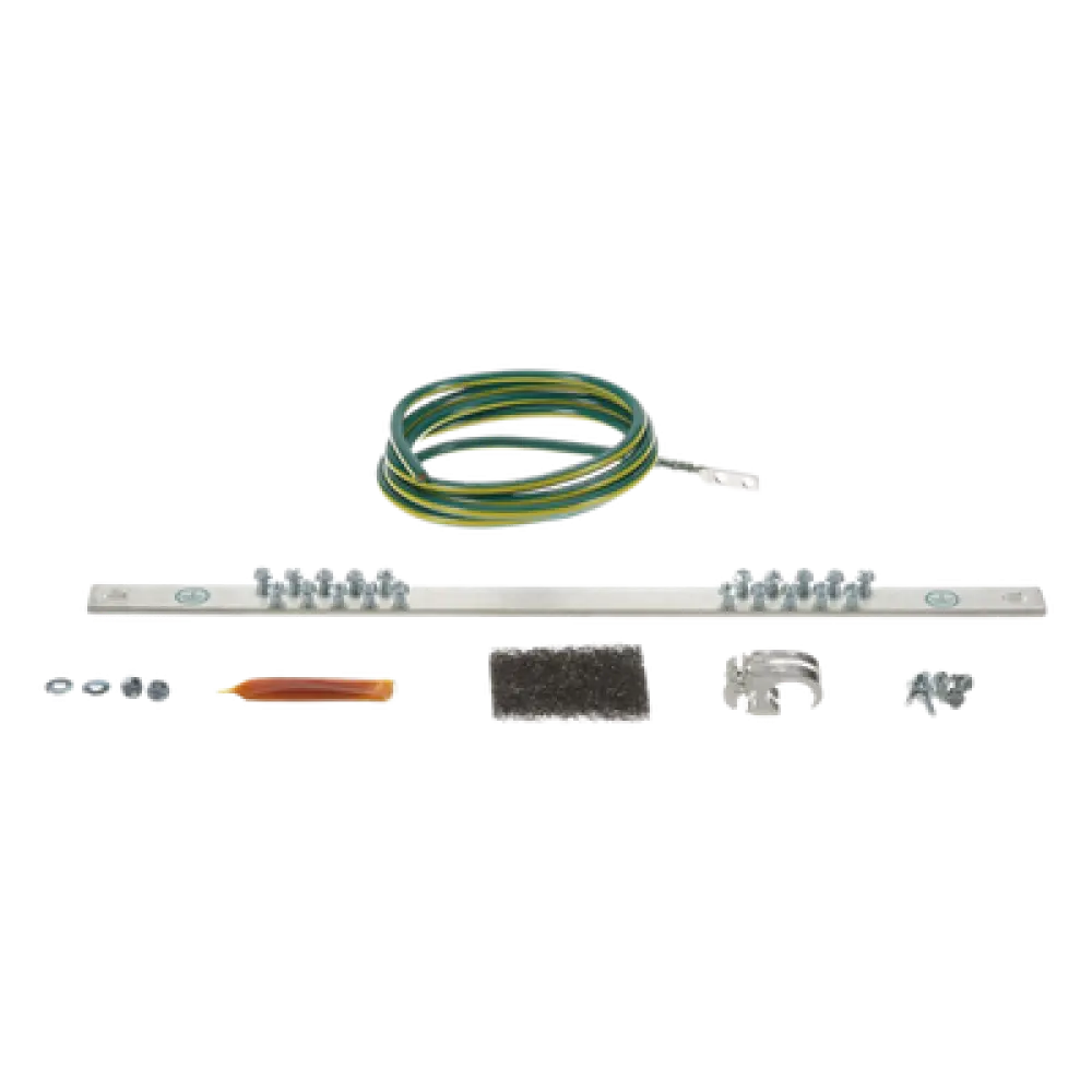 Kit de Puesta a Tierra / 6 AWG (16 mm²) / Barra 20 Orificios / Rack 19" / Jumper 2.44 m (8 ft) / HTAP