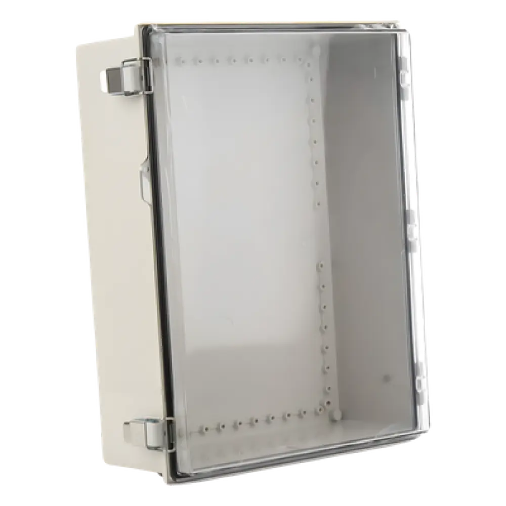 Gabinete Plástico ABS / Uso en Intemperie / 350 x 460 x 160 mm / Puerta Transparente de Policarbonato / Cierre con Broches Inoxidables / Compatible con Placa PST-3546-16EPL