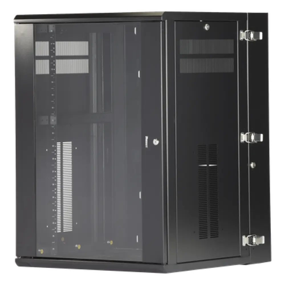 Gabinete de Montaje en Pared / 19in / 18 UR / 635mm (2.08ft) Profundidad / Ventana de Seguridad / 300 lb (136.1 kg) Carga / Acero Negro