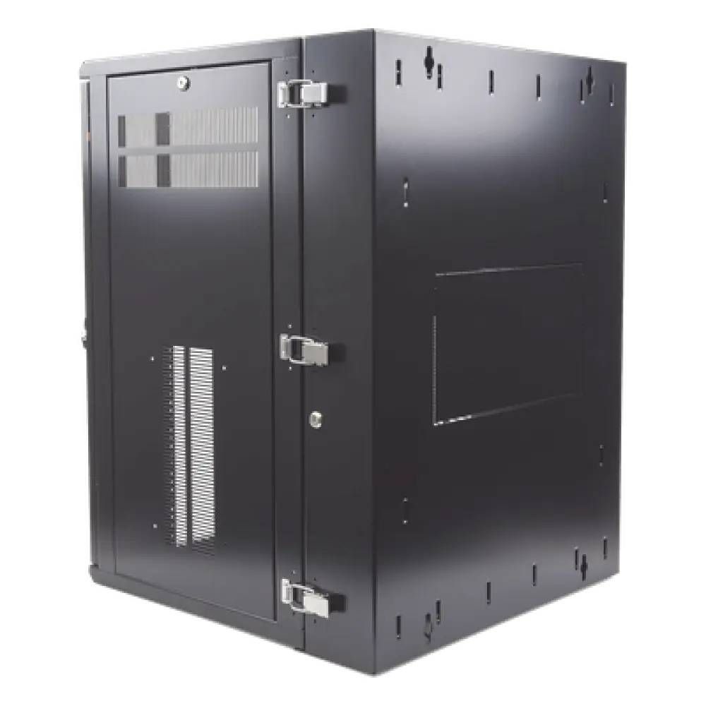 Gabinete de Montaje en Pared / 19in / 18 UR / 635mm (2.08ft) Profundidad / Ventana de Seguridad / 300 lb (136.1 kg) Carga / Acero Negro