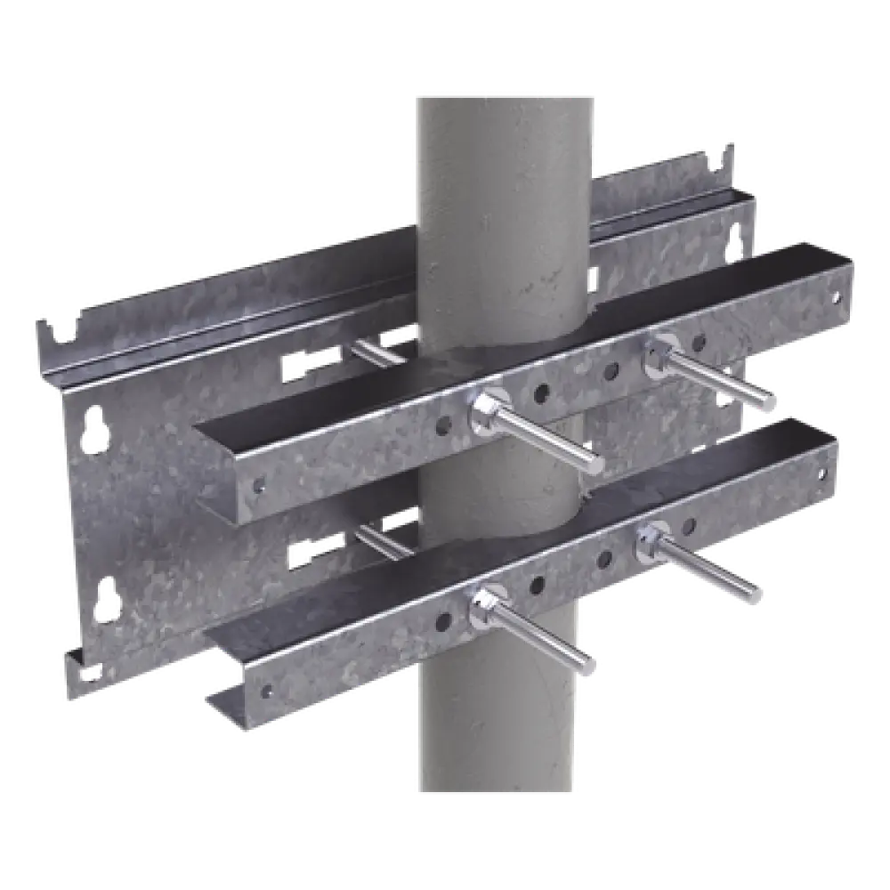 Herraje de Fijación / Montaje en Pared, Poste o Torre / Tornillos 250 mm / Compatible con Gabinete 9U