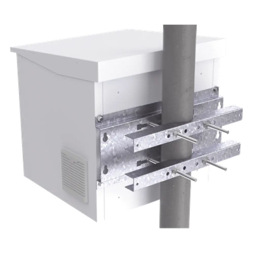 Herraje de Fijación / Montaje en Pared, Poste o Torre / Tornillos 250 mm / Compatible con Gabinete 9U