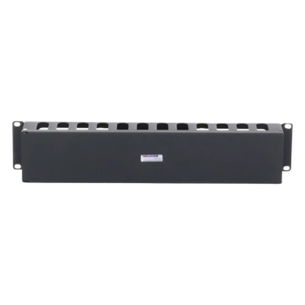 Organizador de Cables Horizontal / 19" / 2UR / Acero Calibre 18 / Tapa PVC / 2.52' (30.24 in) de Profundidad