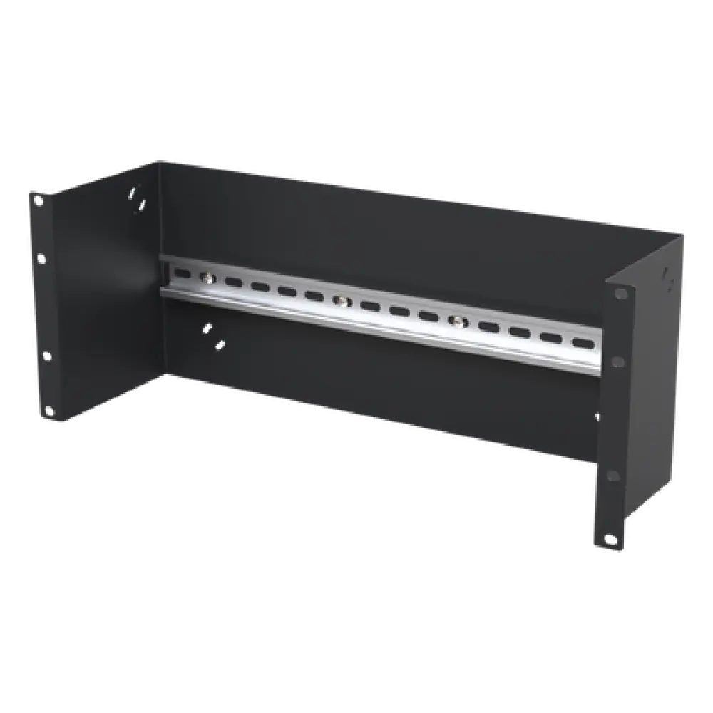 Riel DIN 35 mm / Soporte Rack 19" / 4U / Acero Resistente / Sujeción por Broche