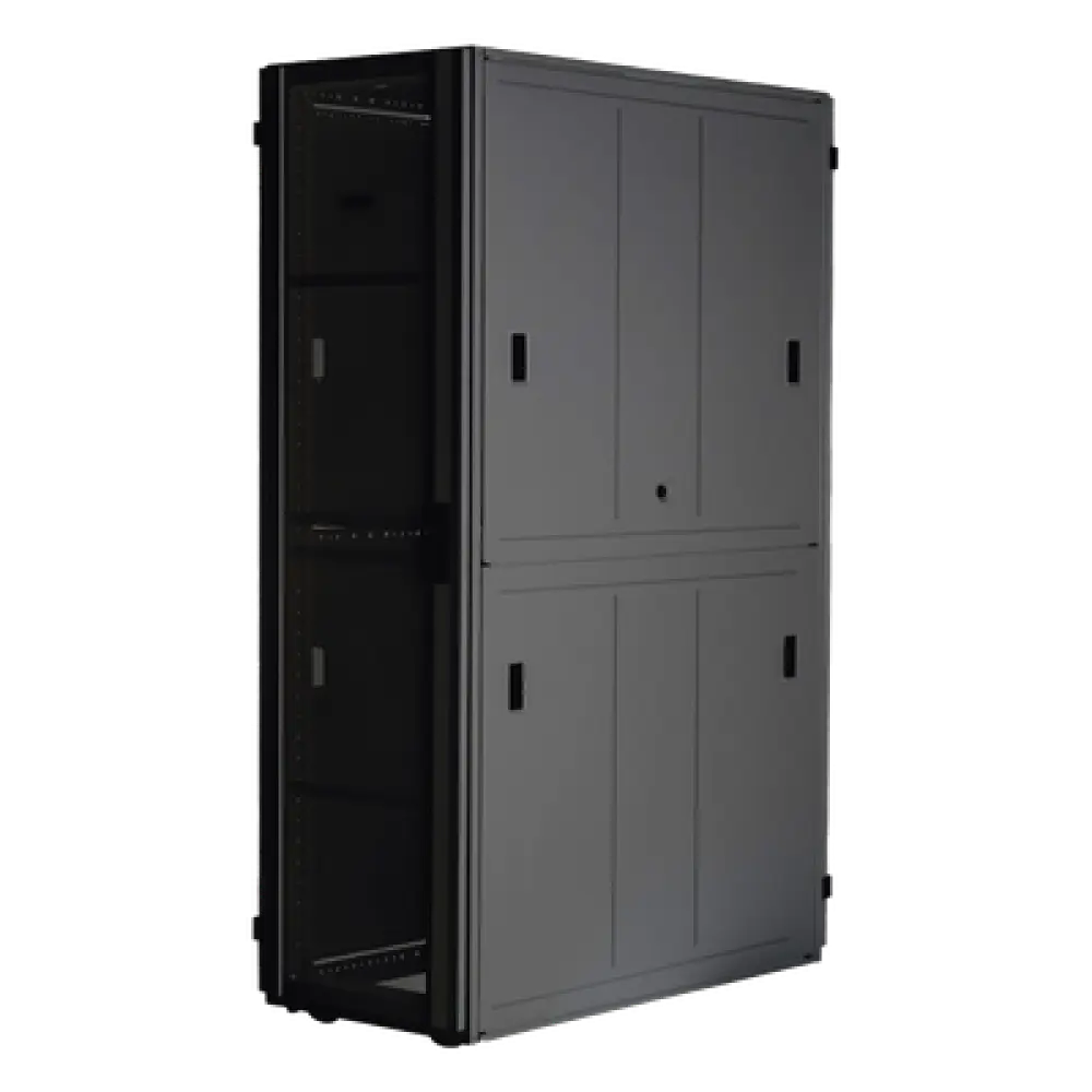 Gabinete para Centros de Datos / 42 UR / 600 mm Ancho / 1070 mm (3.51 ft) Profundidad / Carga 1588 kg / Puerta 80% Perforación / Acero Soldado