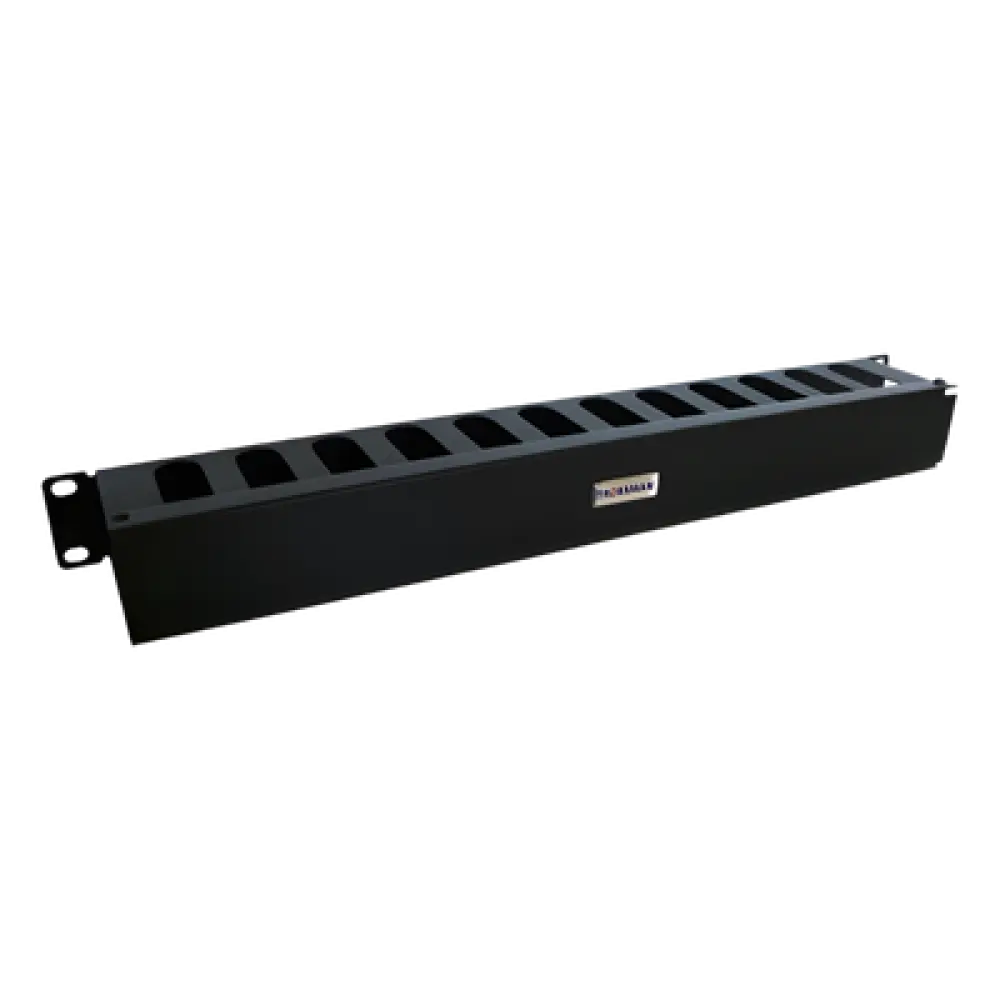 Organizador de Cables Horizontal / 19" / 1UR / Acero Calibre 18 (1.21 mm) / Profundidad 64 mm