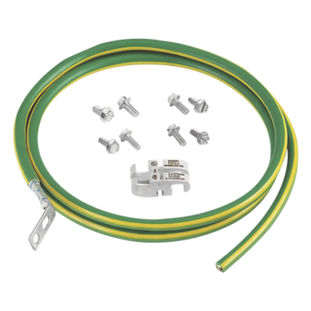 Kit de Jumper de Puesta a Tierra / 6 AWG / 1.52 m (5 ft) / Zapata 45° / Conector Htap 2-6 AWG / UL 467 / NEBS Level 3