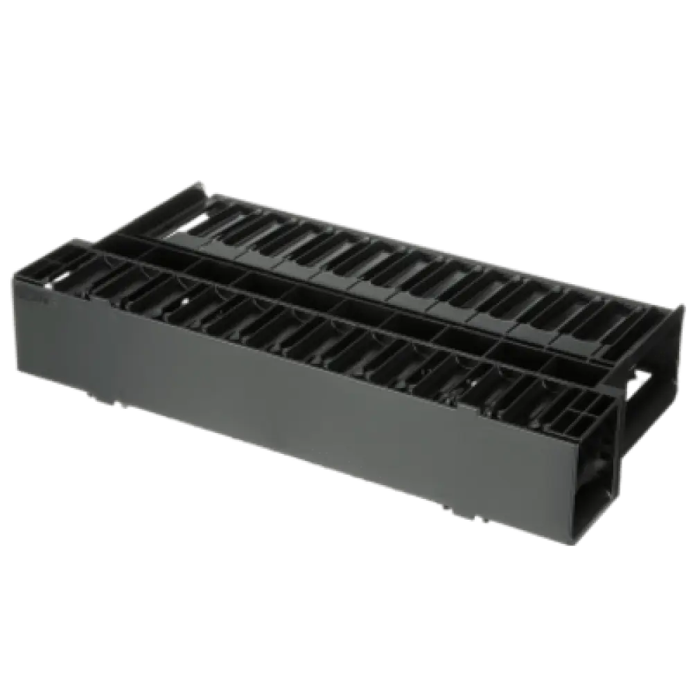 Organizador de Cables Horizontal / Doble Frontal y Posterior / Rack 19in / 2UR / 1.75in de Altura