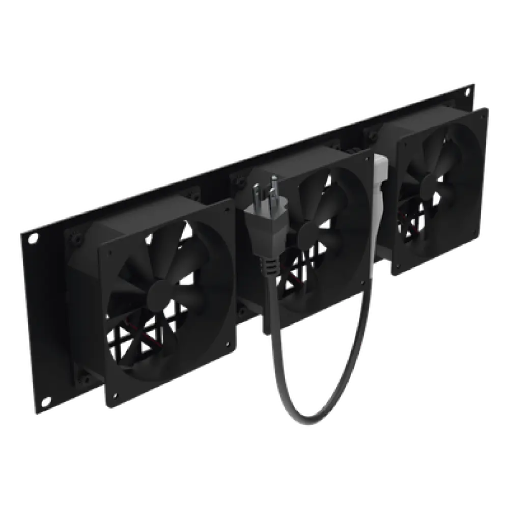 Kit de Ventilación para Rack / 3 Ventiladores 12 x 12 cm / 110 Vca / Clavija 5-15P / 1.8 m (5.9 ft) de Cable / 19" Ancho