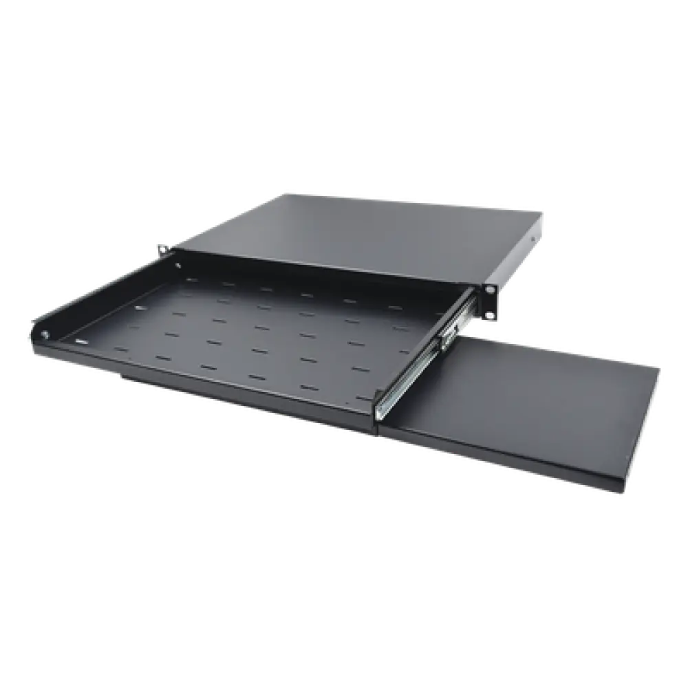 Charola Abatible para Teclado y Ratón / Rack 19" / 1U / Superficie Antideslizante / Instalación Rápida