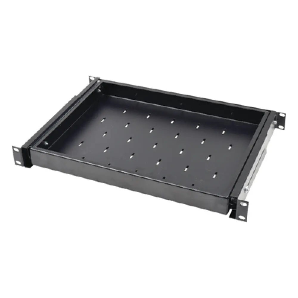 Charola Deslizable para Rack / 1U / 30.5 cm (12 in) de Profundidad / Carga 9 kg / Acero con Pintura en Polvo / Compatible 2 y 4 Postes