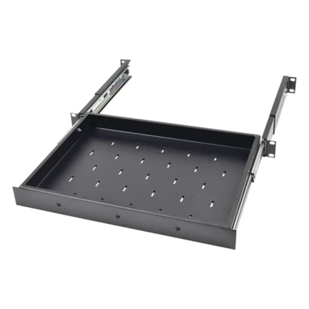 Charola Deslizable para Rack / 1U / 30.5 cm (12 in) de Profundidad / Carga 9 kg / Acero con Pintura en Polvo / Compatible 2 y 4 Postes