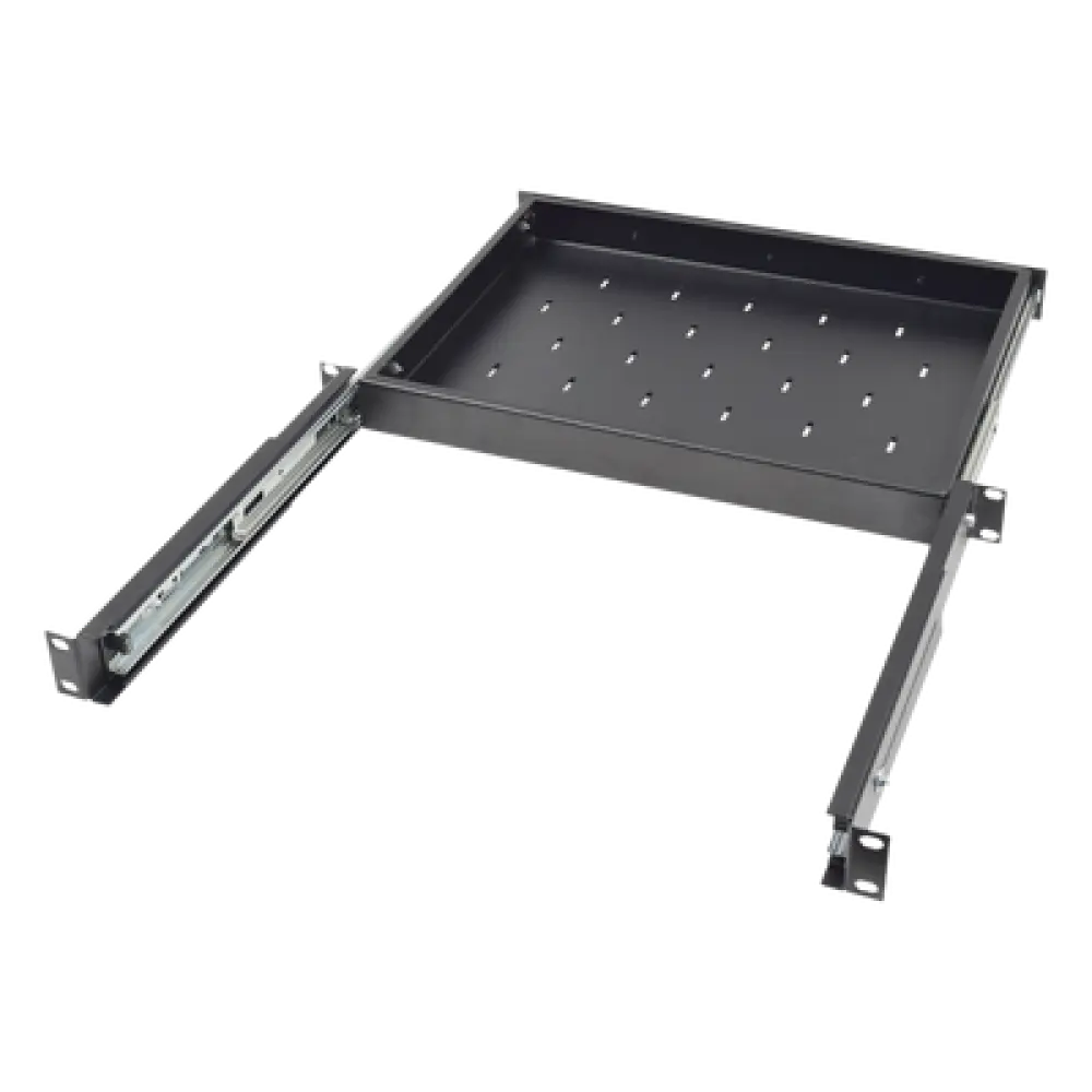 Charola Deslizable para Rack / 1U / 30.5 cm (12 in) de Profundidad / Carga 9 kg / Acero con Pintura en Polvo / Compatible 2 y 4 Postes