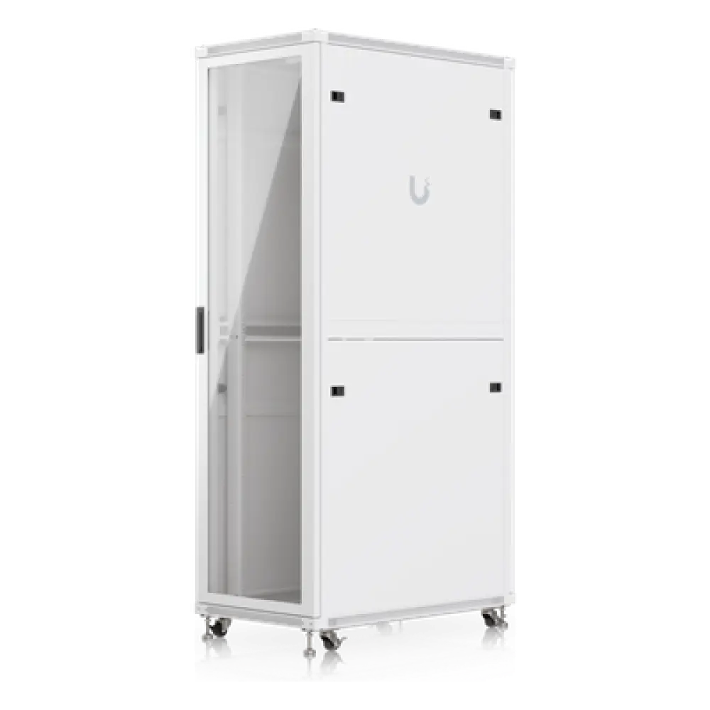 Gabinete Rack de Piso / 42U / 600 x 1000 mm (23.6 x 39.4 in) / Carga 800 kg / Puerta Vidrio Templado / Ventiladores Integrados