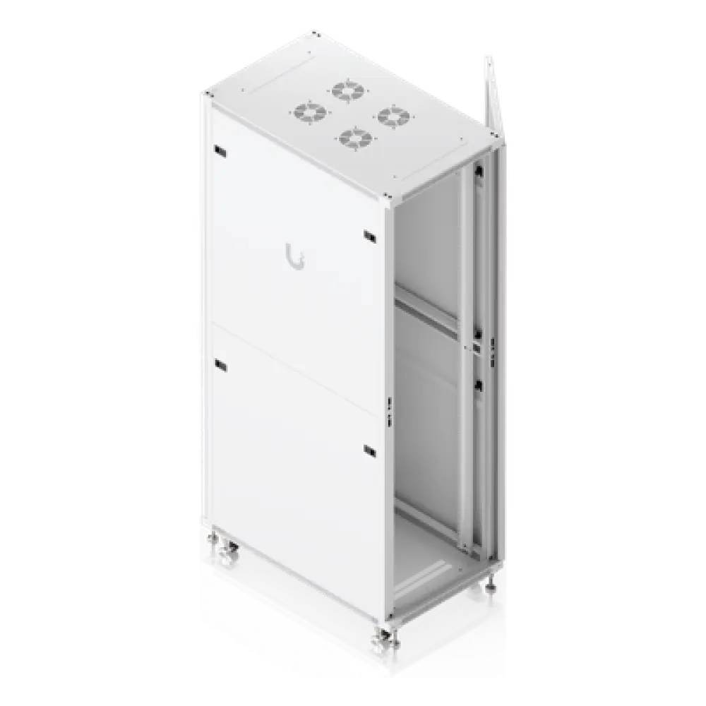 Gabinete Rack de Piso / 42U / 600 x 1000 mm (23.6 x 39.4 in) / Carga 800 kg / Puerta Vidrio Templado / Ventiladores Integrados