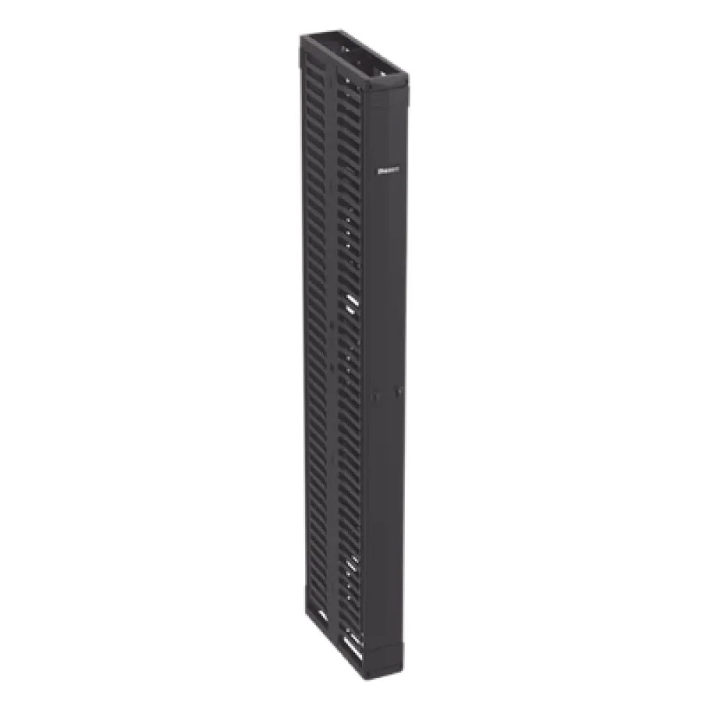 Organizador Vertical de Cables / Alta Densidad 45 RU / Doble Frontal y Posterior / 6 in (152 mm) Ancho / Acero y ABS / Push-to-Close