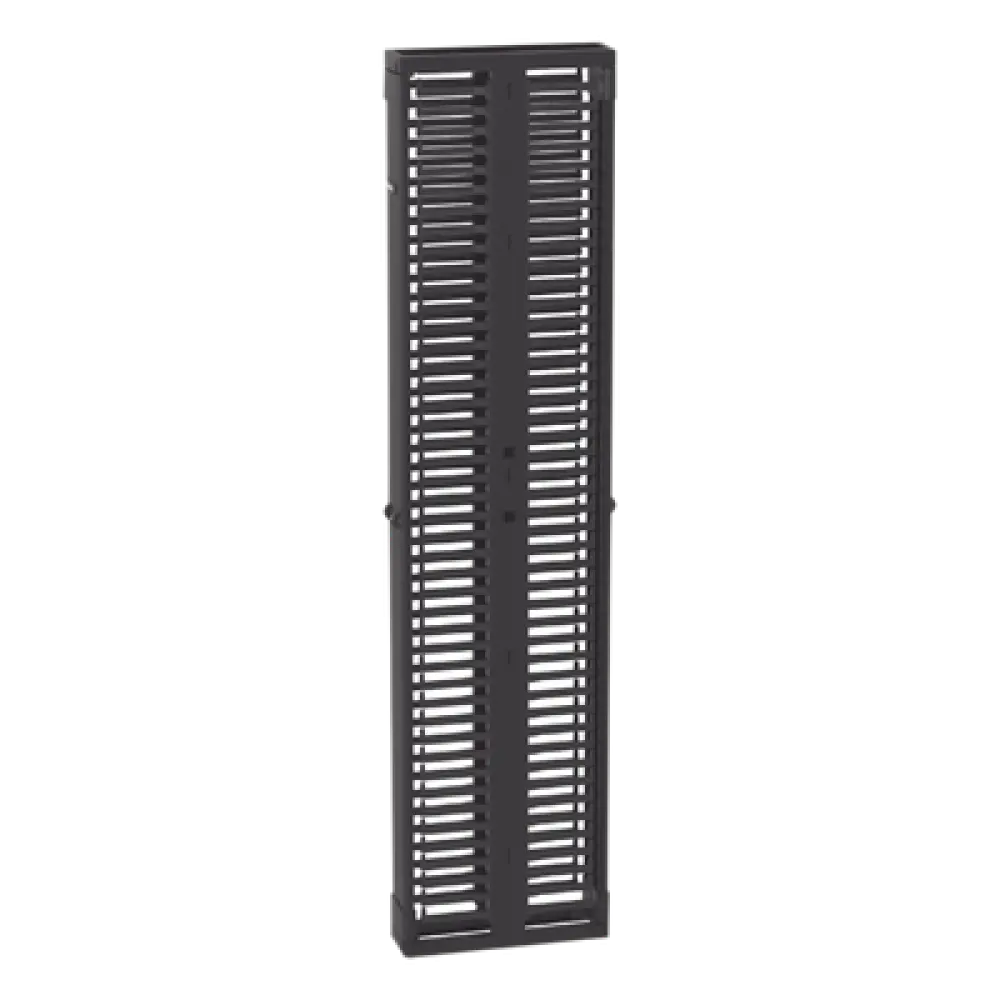 Organizador Vertical de Cables / Alta Densidad 45 RU / Doble Frontal y Posterior / 6 in (152 mm) Ancho / Acero y ABS / Push-to-Close