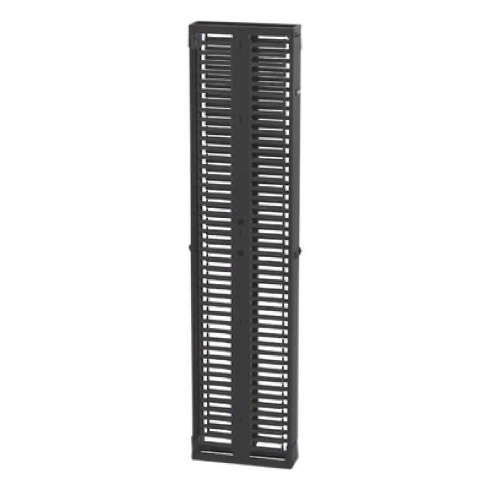 Organizador Vertical de Cables / Alta Densidad 45 RU / Doble Frontal y Posterior / 6 in (152 mm) Ancho / Acero y ABS / Push-to-Close