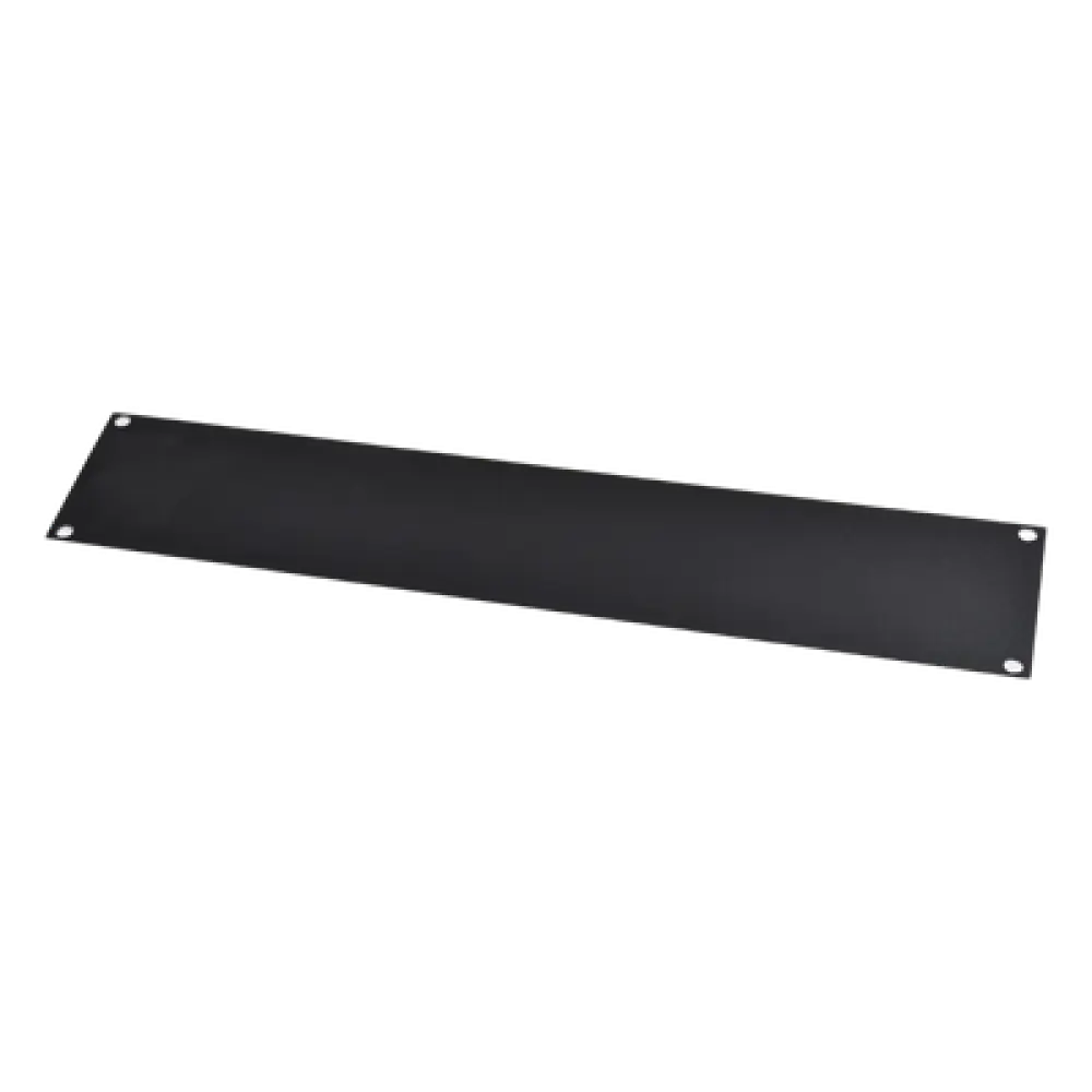 Tapa Ciega / Rack 19in / 2UR / Acero Cal. 14 / Pintura Electroestática Negra / 0.7 kg