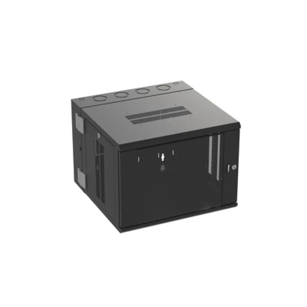 Gabinete de Montaje en Pared / 19in / 9 UR / 635mm (2.08ft) Profundidad / Ventana de Seguridad / Negro