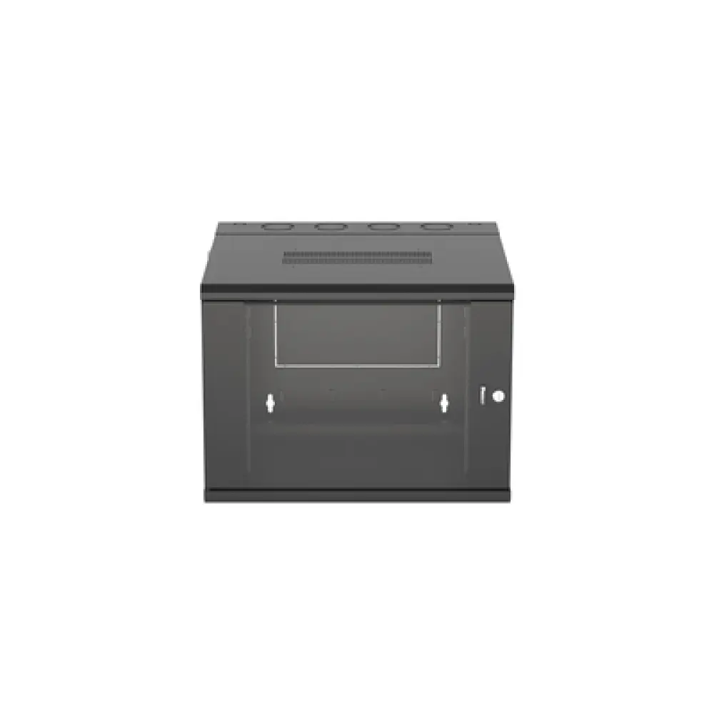 Gabinete de Montaje en Pared / 19in / 9 UR / 635mm (2.08ft) Profundidad / Ventana de Seguridad / Negro