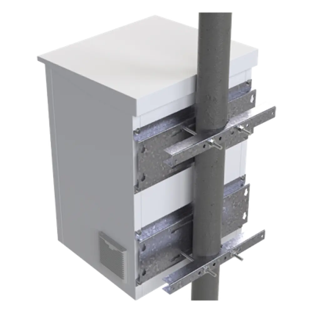 Herraje de Fijación para Gabinete / Compatible 16U y 24U / Acero Galvanizado / Pared, Poste o Torre