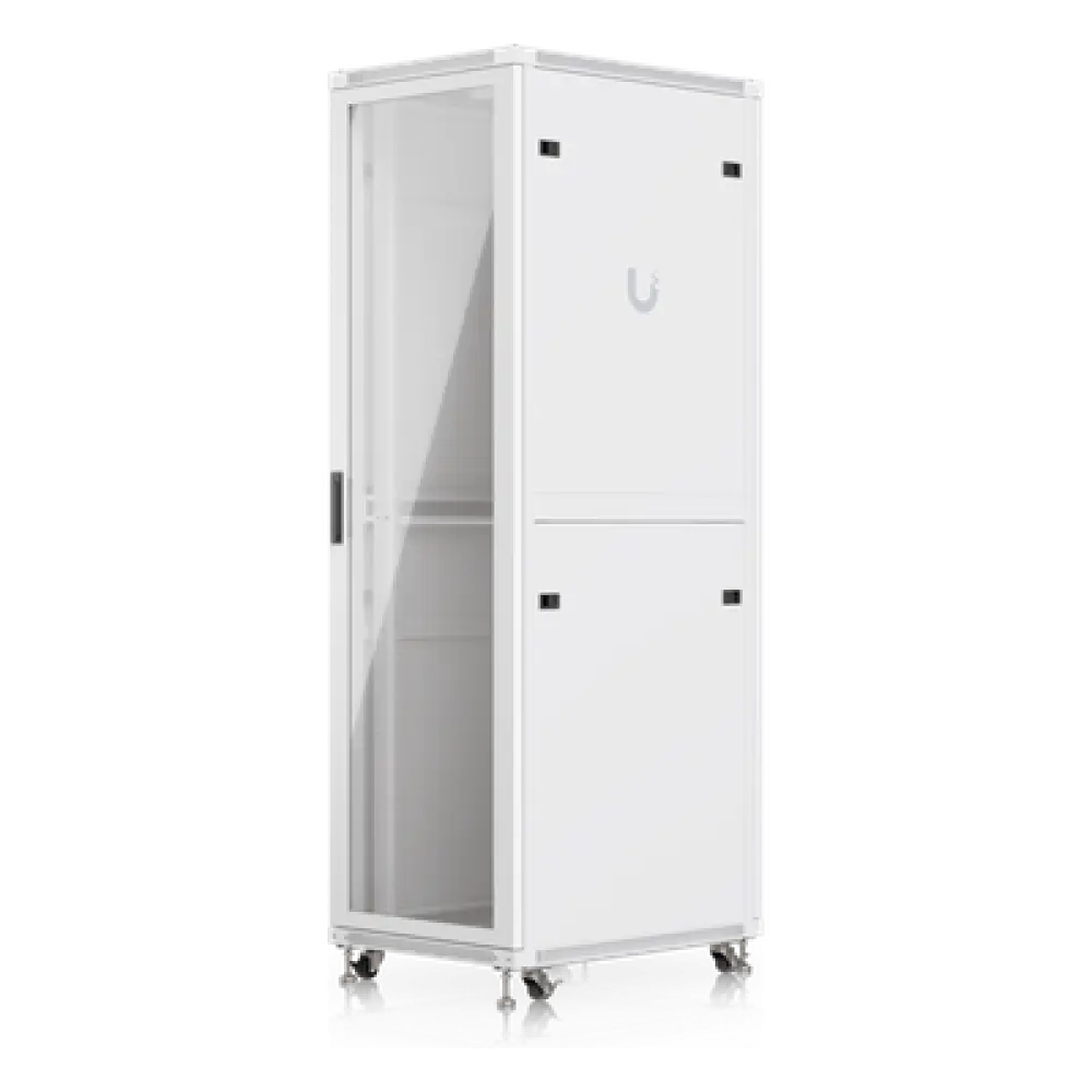 Gabinete Rack de Piso / 42U / 600 x 800 mm (31.5 in) / 800 kg (1763.7 lb) / Puerta de Vidrio Templado / Ventiladores Integrados / Ruedas con Bloqueo