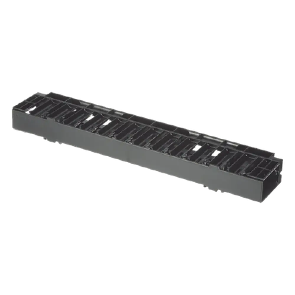 Organizador de Cables Horizontal / 1UR / Rack 19in (483mm) / Frontal / ABS / Cat6 y 10G