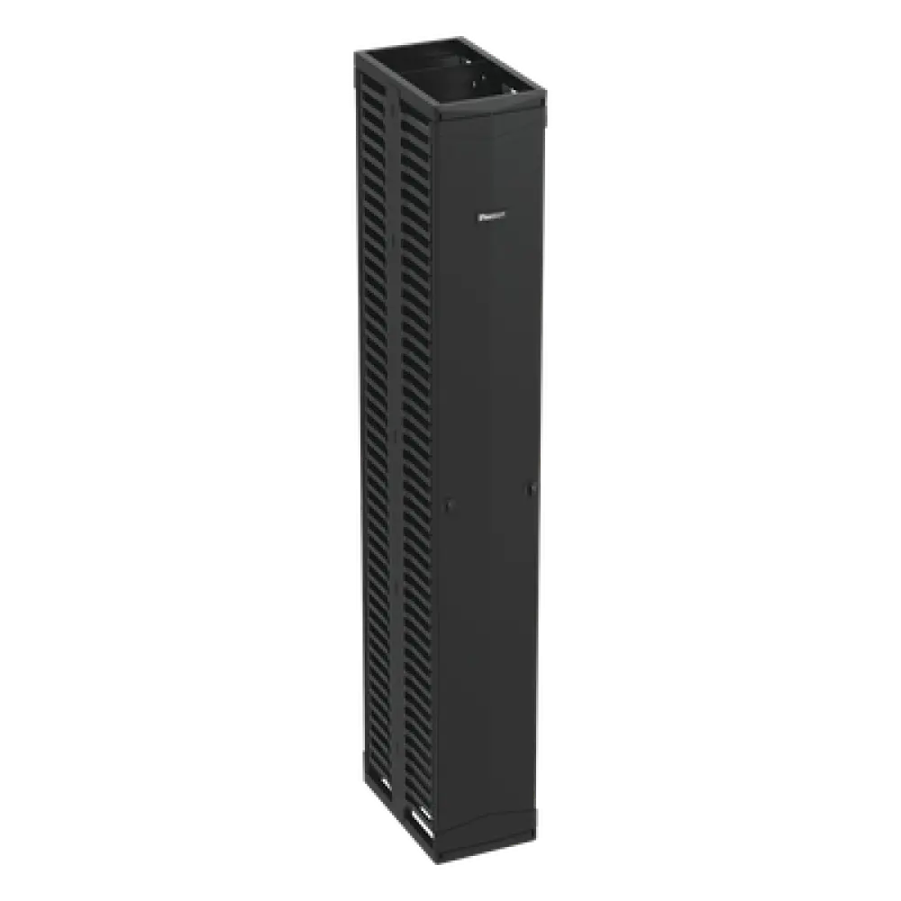 Organizador de Cable Vertical Doble / 45 Espacios Rack 19" / 12in (304.8 mm) Ancho / Tapas de Acero / Dedos ABS / Push-to-Close / 2 y 4 Postes